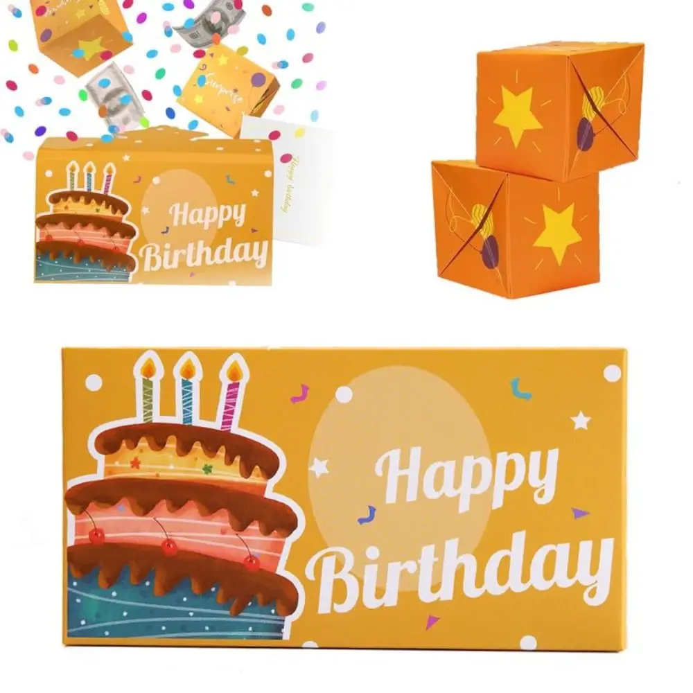 Anniversary Surprise Bounce Box Cards DIY Creative Bounce Box Party Decorations Folding Pop-Up Explosion Gift Box Women Girls