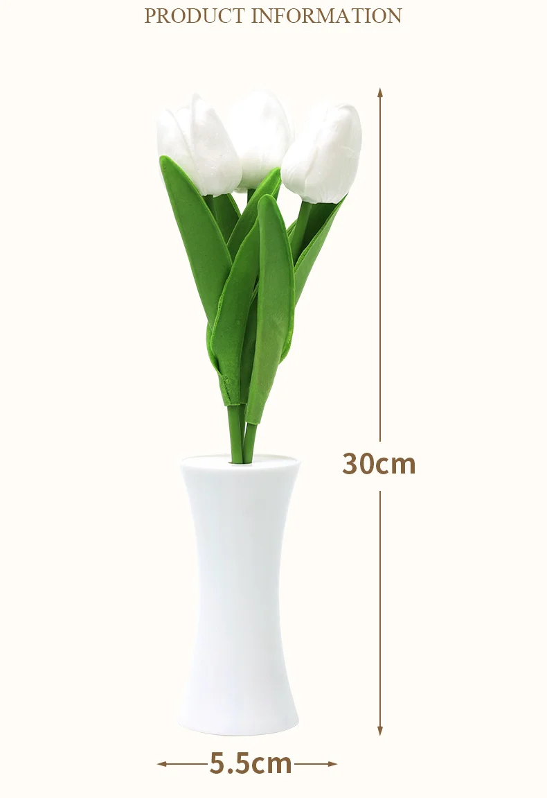 Lámpara LED de noche de tulipán, ramo de flores de simulación, lámpara de escritorio para dormitorio, lámpara de mesita de noche, decoración de ambiente