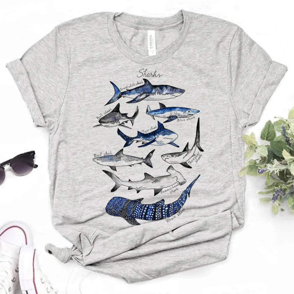 Whales t shirt women summer top female graphic clothes