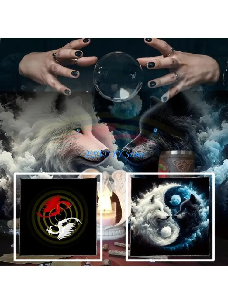 

G6DE Dragon/Wolf Tarots Tarots Tablecloth Divination Card Card Tlade Trade Trade Tapestry Astrology Компания