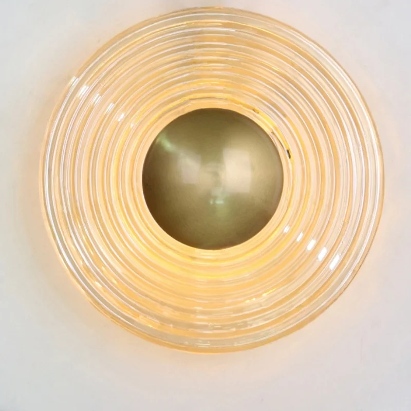 

Mordern Amber Light Golden Luxery LED Glass Wall Light Sconce For Bedroom Living Room Office Indoor Home Decorative Fixture