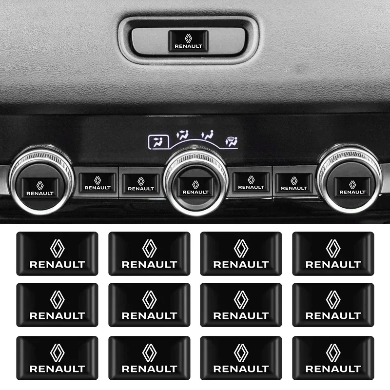 

10 шт. 3D эпоксидная наклейка на руль, декор, Стайлинг автомобиля, внутренние наклейки для Renault Clio 4 Megane 3 2 Captur Trafic Logan RS