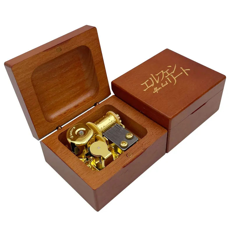 Caja de música Elfen Lied con cuerda láser, canción musical de Lilium de madera, regalo antiguo para el Día de San Valentín, Año Nuevo, Navidad, cumpleaños