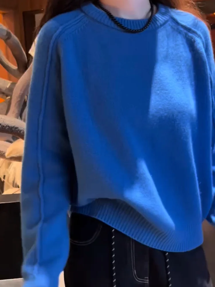 

Модный универсальный свитер Ele Color для осеннего сезона, большой размер, комфортная посадка