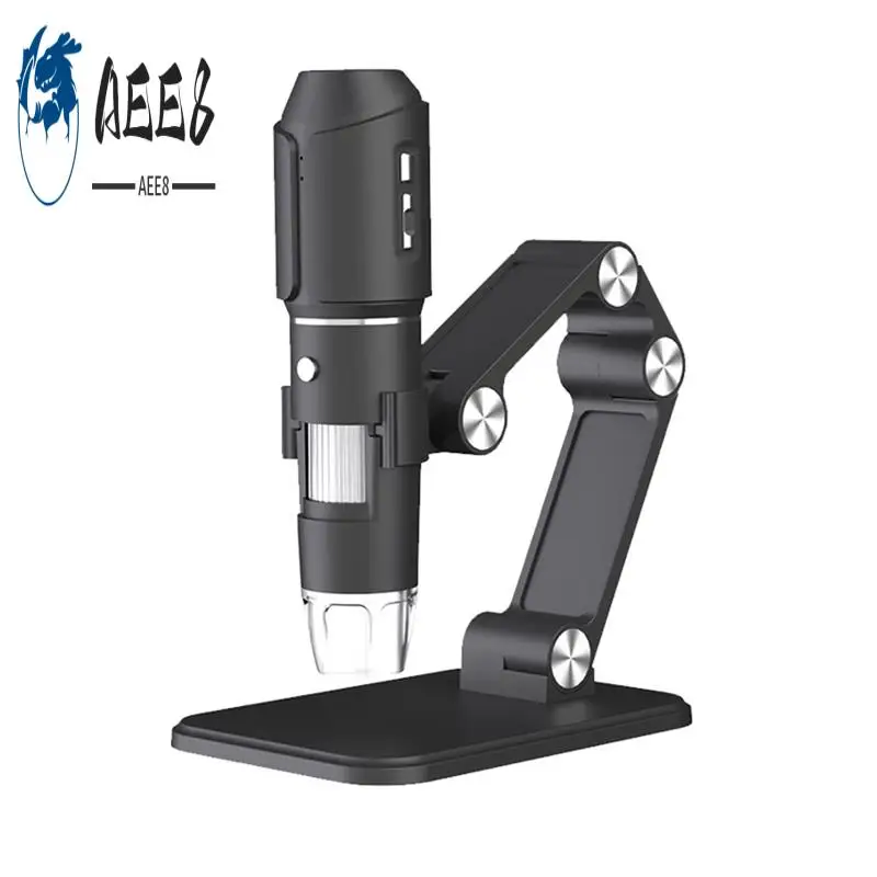 AEE8-Wifi Digital Microscope 50X-1600X HD Electronic Microscopes With Adjustable Stand 8LED For Android/IOS For Repair