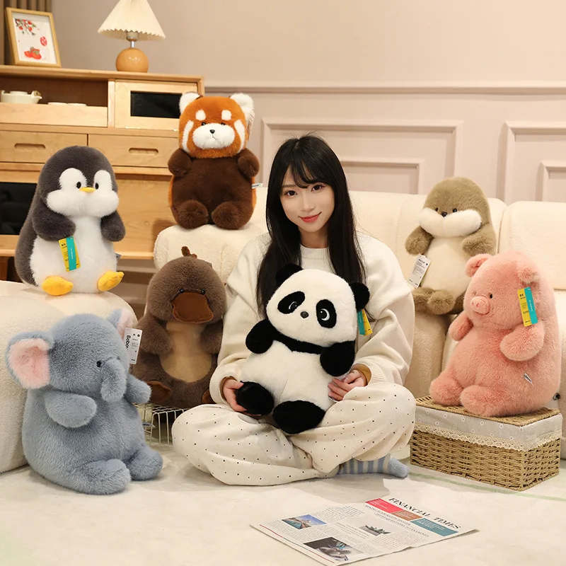 Super Soft Pink Pig Plush Toys Stuffed Animals Duck Panda Elephant Penguin Fluffy Toys For Girls Best Birthday Gifts For Boys