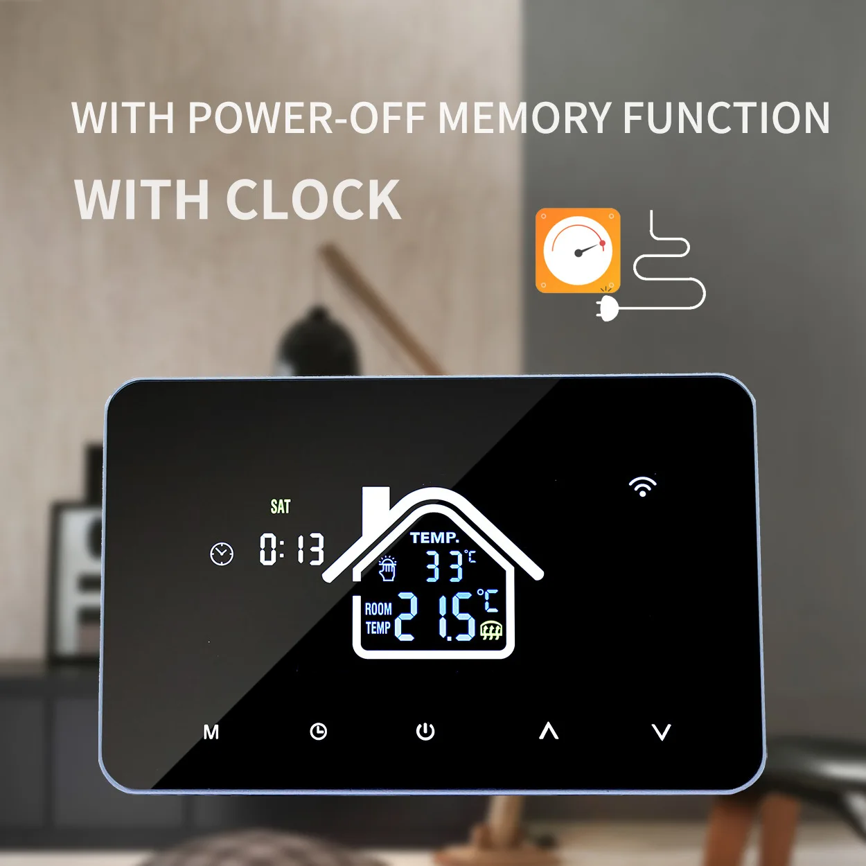 Smart WiFi Thermostat for Electric Heating & Air Conditioning Electric Floor Heating Temperature Controller Panel Switch