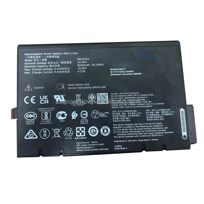 

Аккумулятор 14.4V 6600mAh RRC2024 6882607 для аппаратов ИВЛ Maquet SERVO AIR
