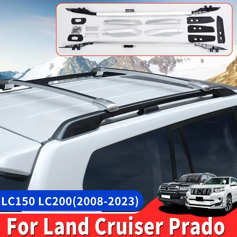 

For 2008-2023 Toyota Land Cruiser 200 LC200 Prado 150 Lc150 Fj150 Roof Wrap Or Luggage Rack Cross Rail Rail Travel Accessories