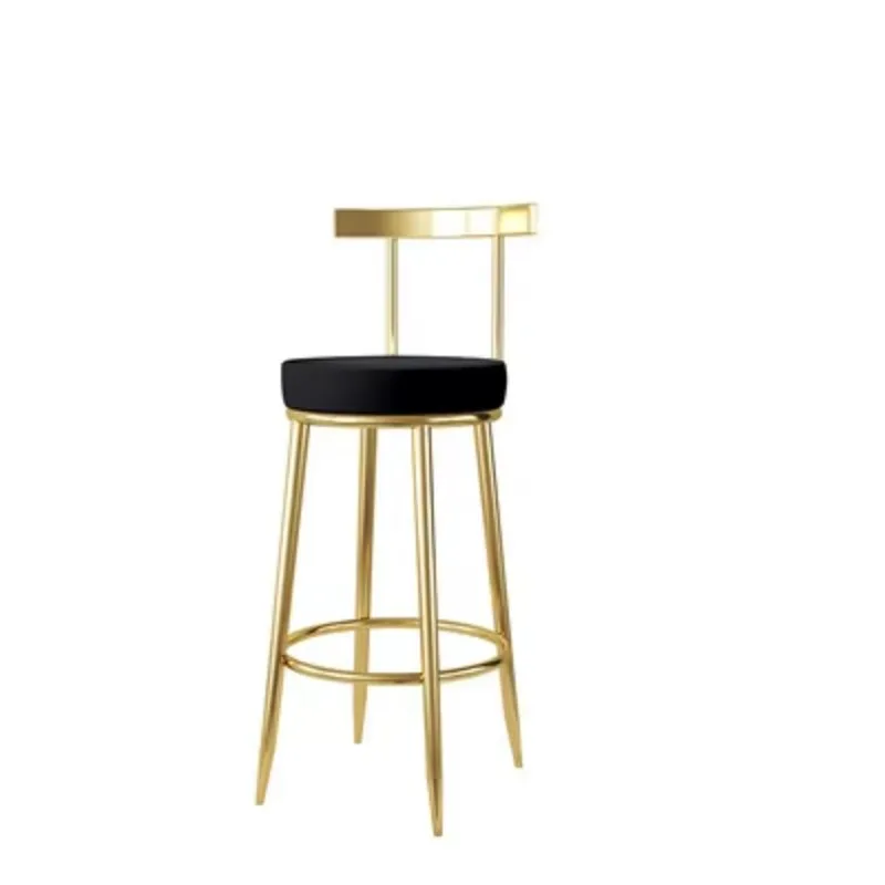 

Nordic Metal Luxury Gold Bar Chair Home Tall Velvet Kitchen Leather High Modern Cheap Stools Chair Bar Furniture for Bar Table