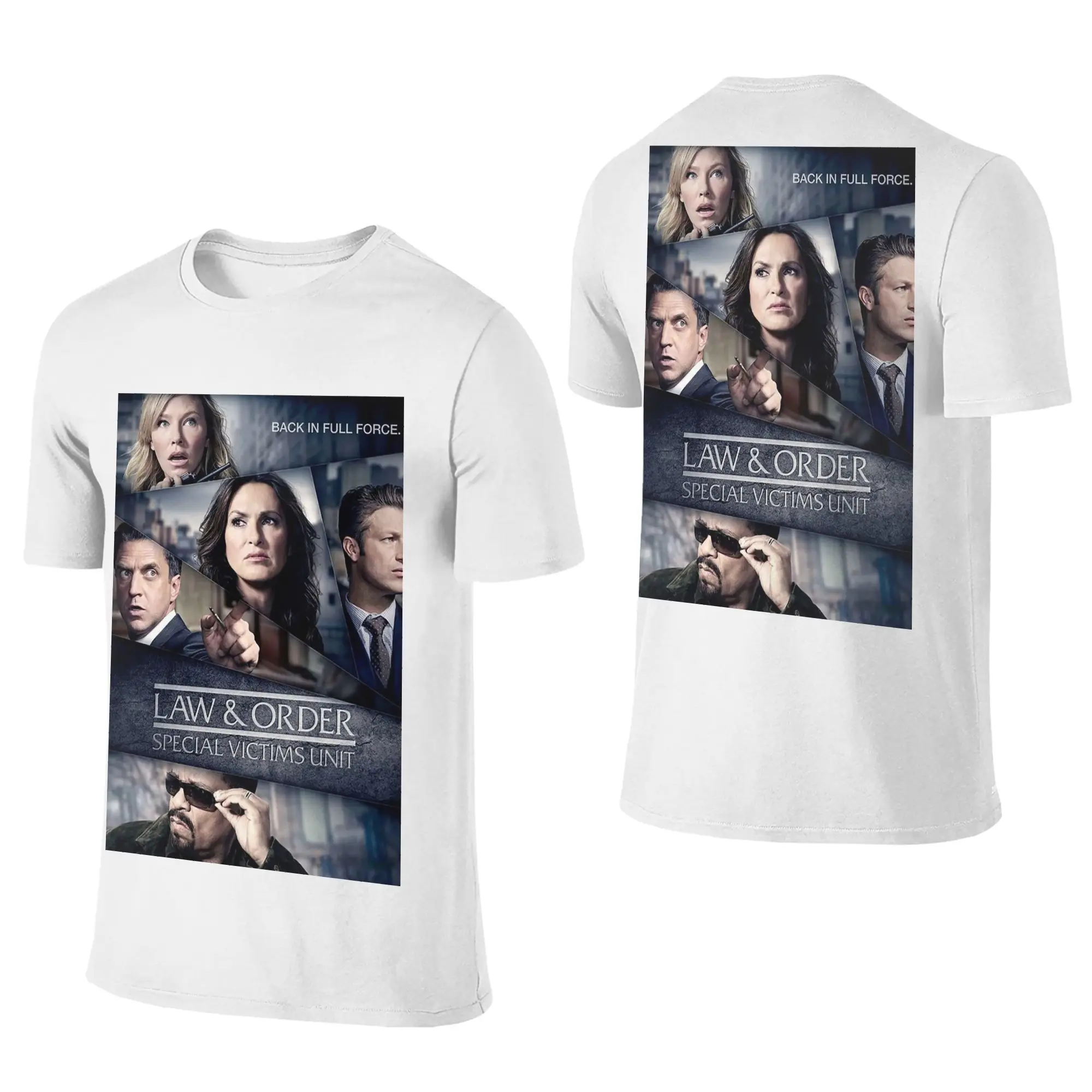 Футболка из 100% хлопка SVU Back in Full Force, мужская двусторонняя футболка, мужская летняя футболка с круглым вырезом, топы S-6XL