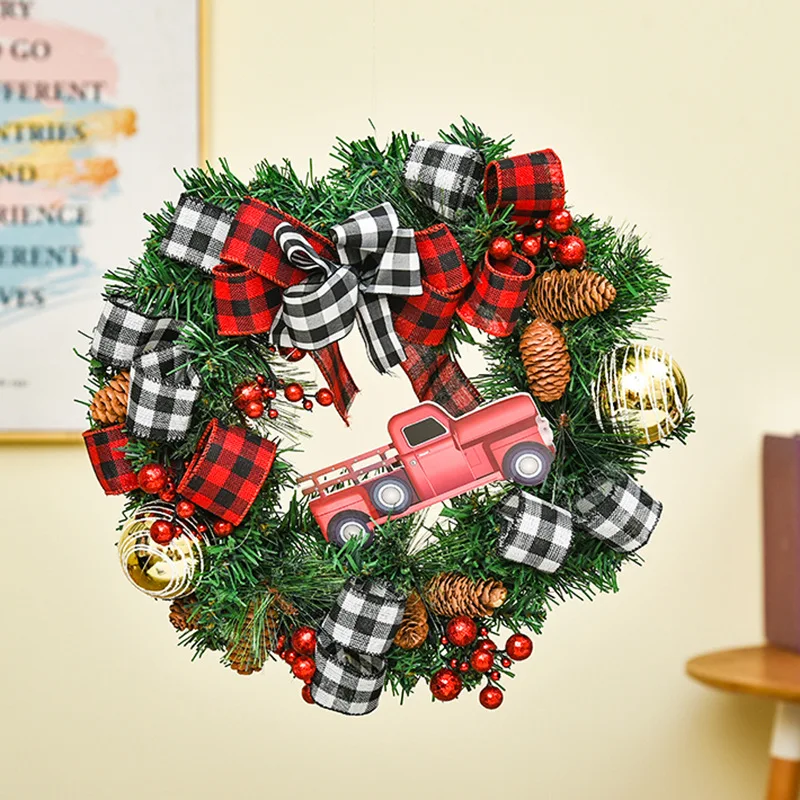 Christmas wreath festival Christmas rattan venue layout props wreath decoration door hanging wreath