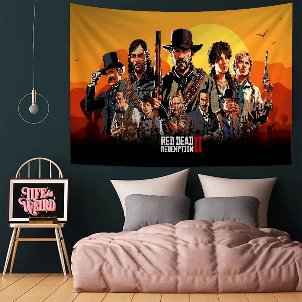 

R-Red D-Dead R-Redemption 2 Hanging Bohemian Tapestry Hanging Tarot Hippie Wall Rugs Dorm Wall Hanging Home Decor