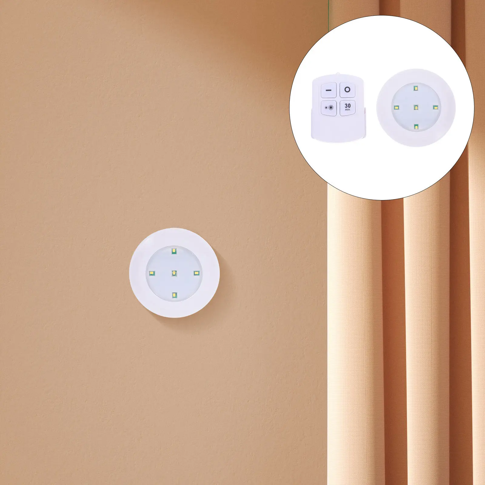 

2Pcs Touch Tap LED Puck Light 5-LED Ultra-Thin Cabinet Light Battery Operated Wireless Stick-on for Wardrobe Kitchen Closet