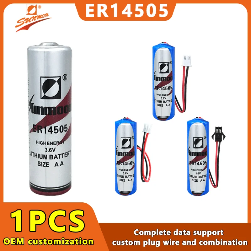 

SUNMOON ER14505 3.6V AA Disposable Lithium Batteries for Intelligent Water Meter Heat Meter PLC Servo Encoder