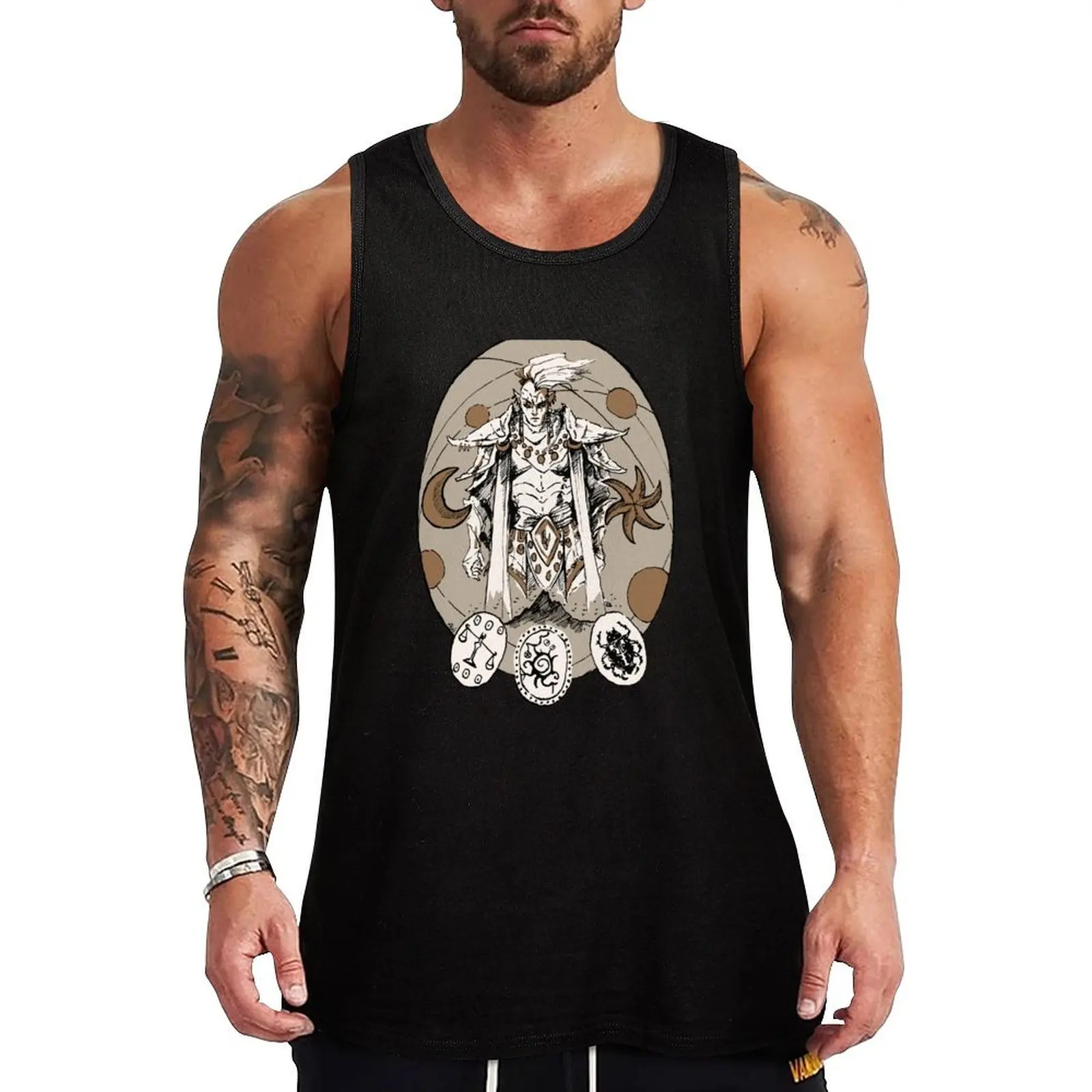 Moon and Star Tank Top Men's gym articles Men's clothing brands