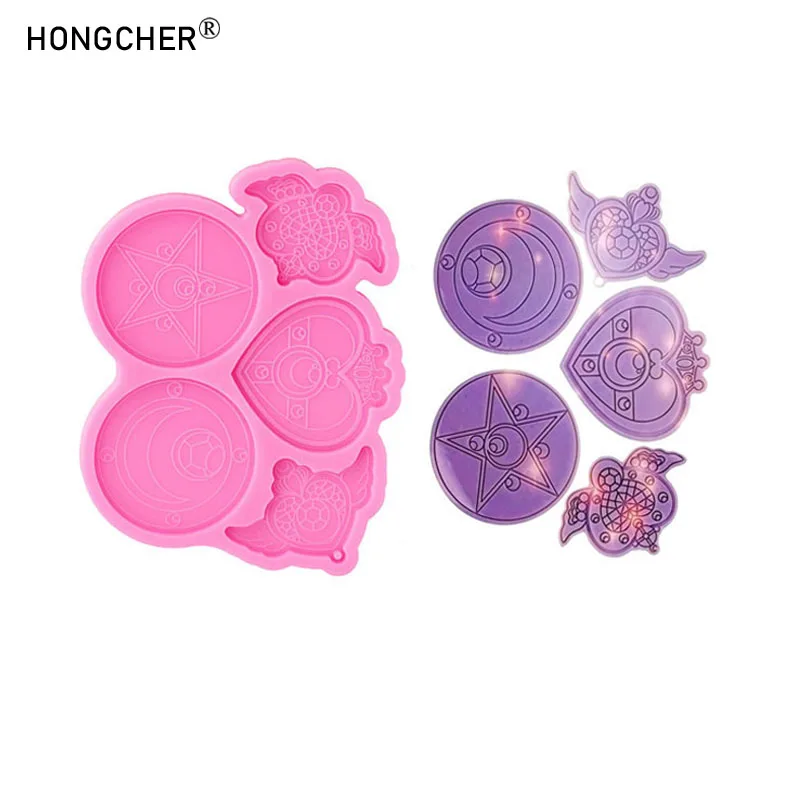 Glänzende Spiegel Ohrringe Halskette Anhänger Epoxidharz Schmuck Zubehör Silikonform DIY handgemachte Kunst dekorative Anhänger Formen