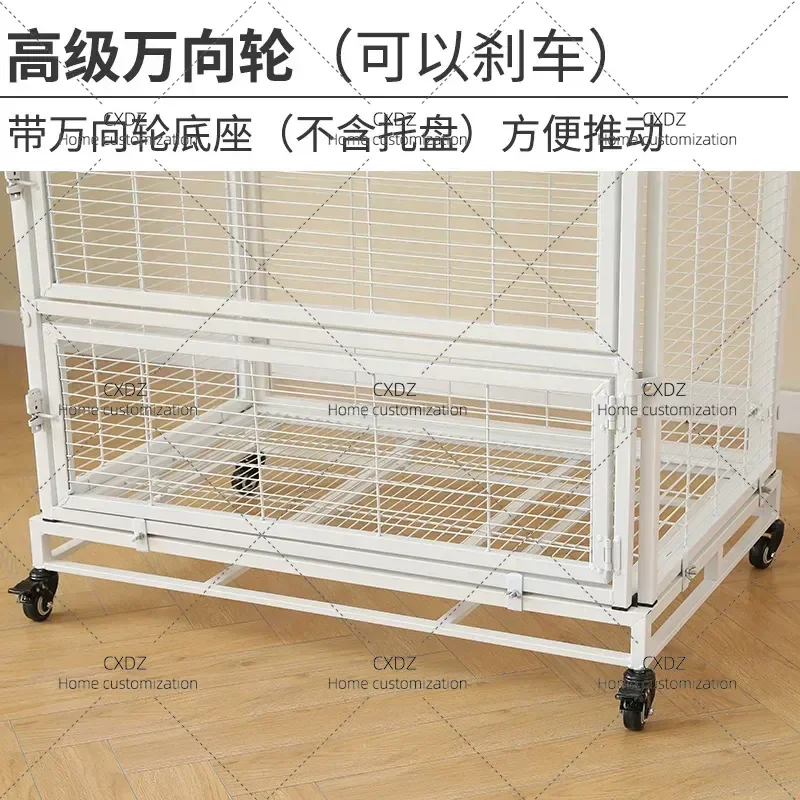 Large Bird Cage for Parrots Pigeons Starlings Oversized Villa Style Cage with Tiger Skin Pattern Durable Metal Construction