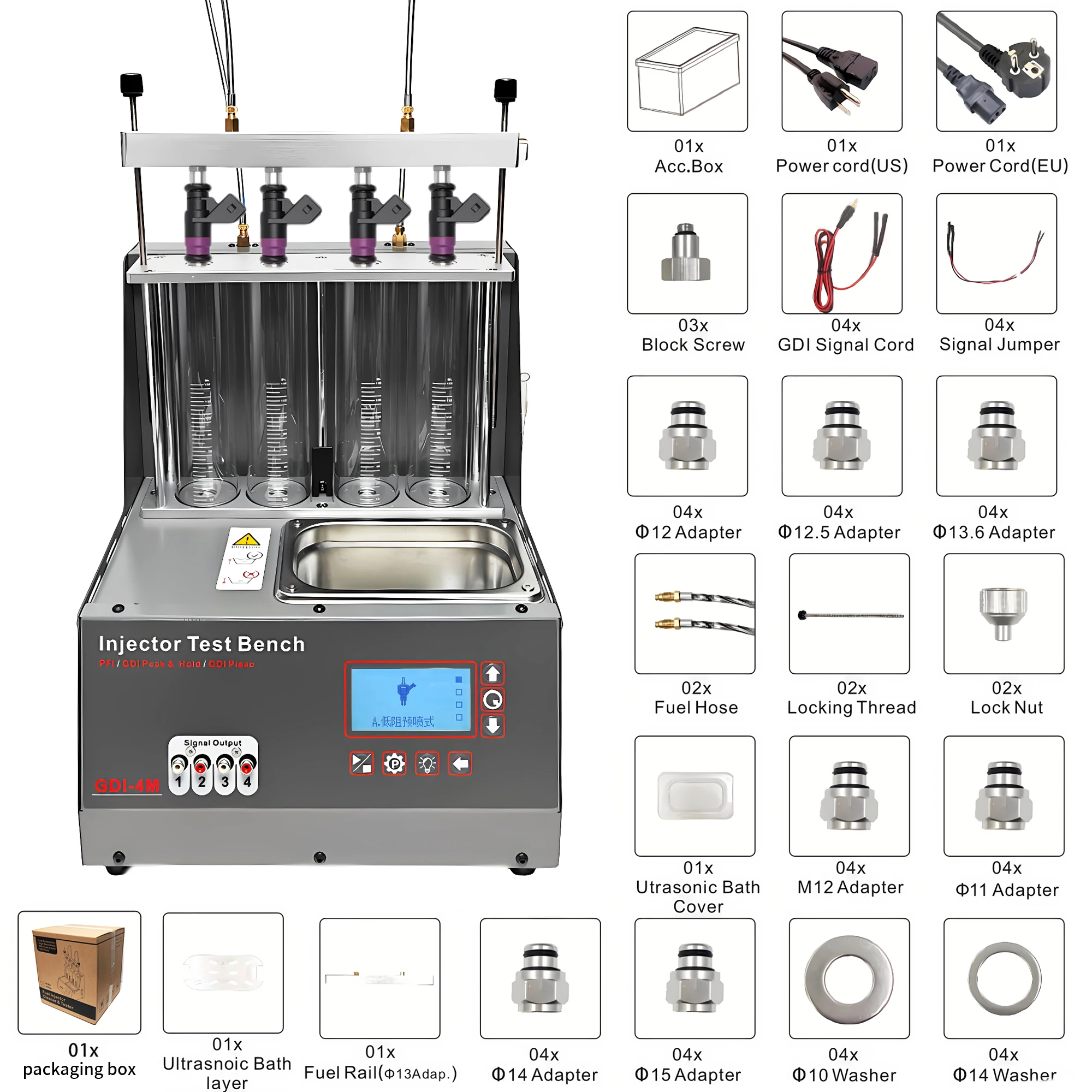 TLF Pulitore per iniettori per tester di atomizzazione per pulizia ad ultrasuoni per iniettori GDI automobilistici di piccolo volume