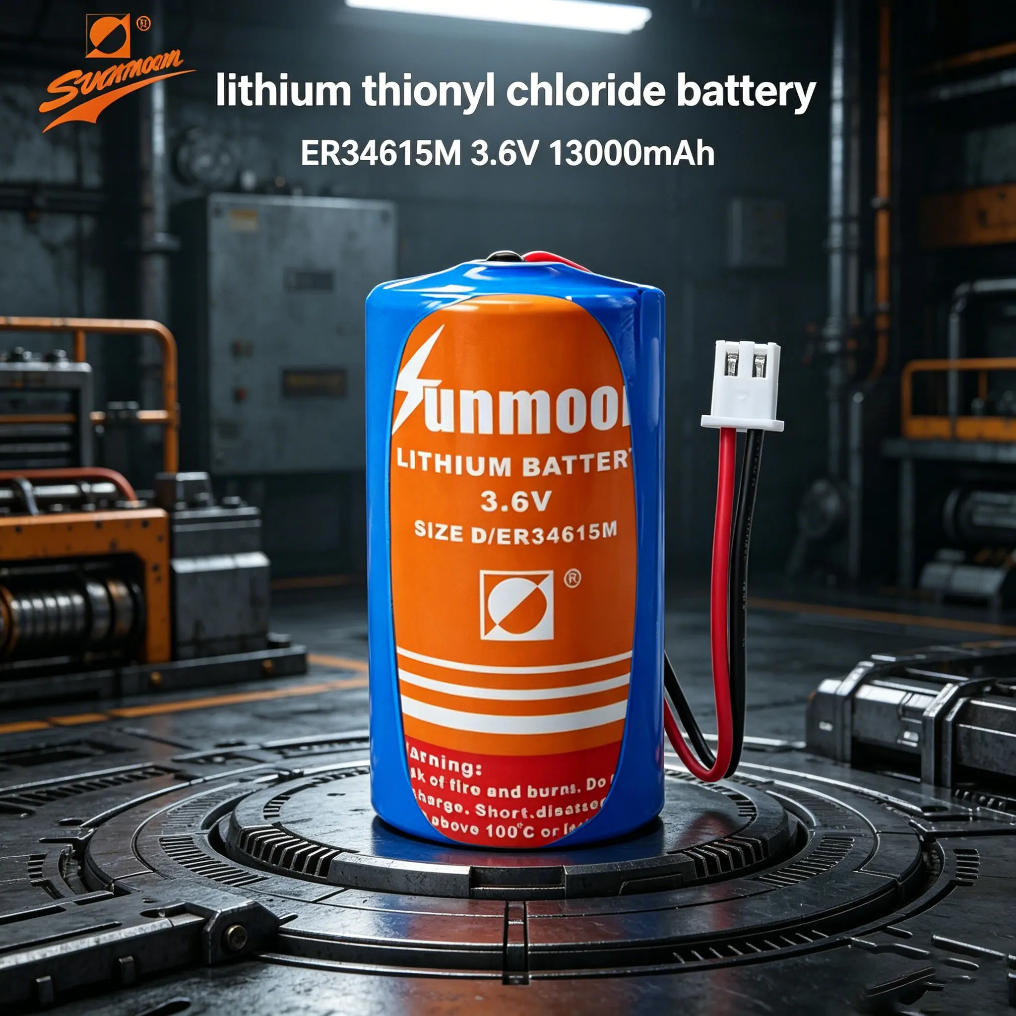Sunmoon ER34615M disposable No.1 lithium thionyl chloride battery 3.6V intelligent water meter, gas meter alarm, flow meter