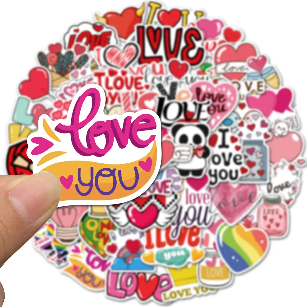 Valentine's Day Limited Sticker Pack, Love Cartoon, Graffiti, iPad, Bagagem, Carro, Water Cup, Guitarra, DIY, Clipart, Toy Decoração, Novo, 2022