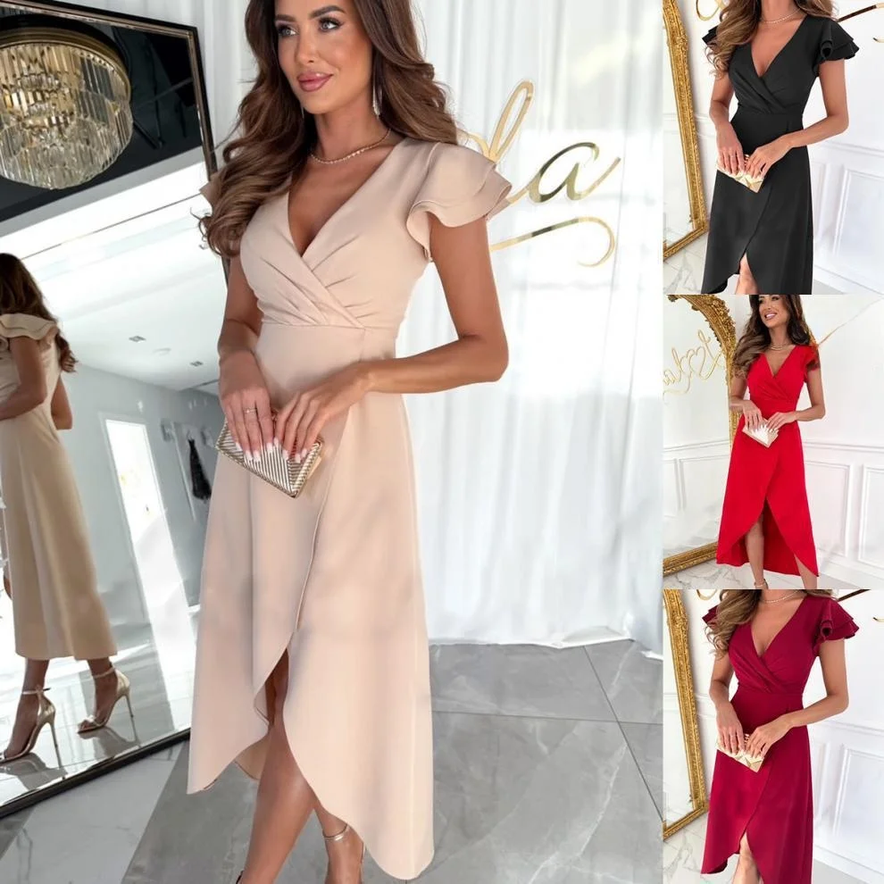 Waist Sve Lotus Le Jumpsuit Street Sle Midi Waist a Dr Polyester Fabric Lotus Le Sves a Line Skirt ort Sl...