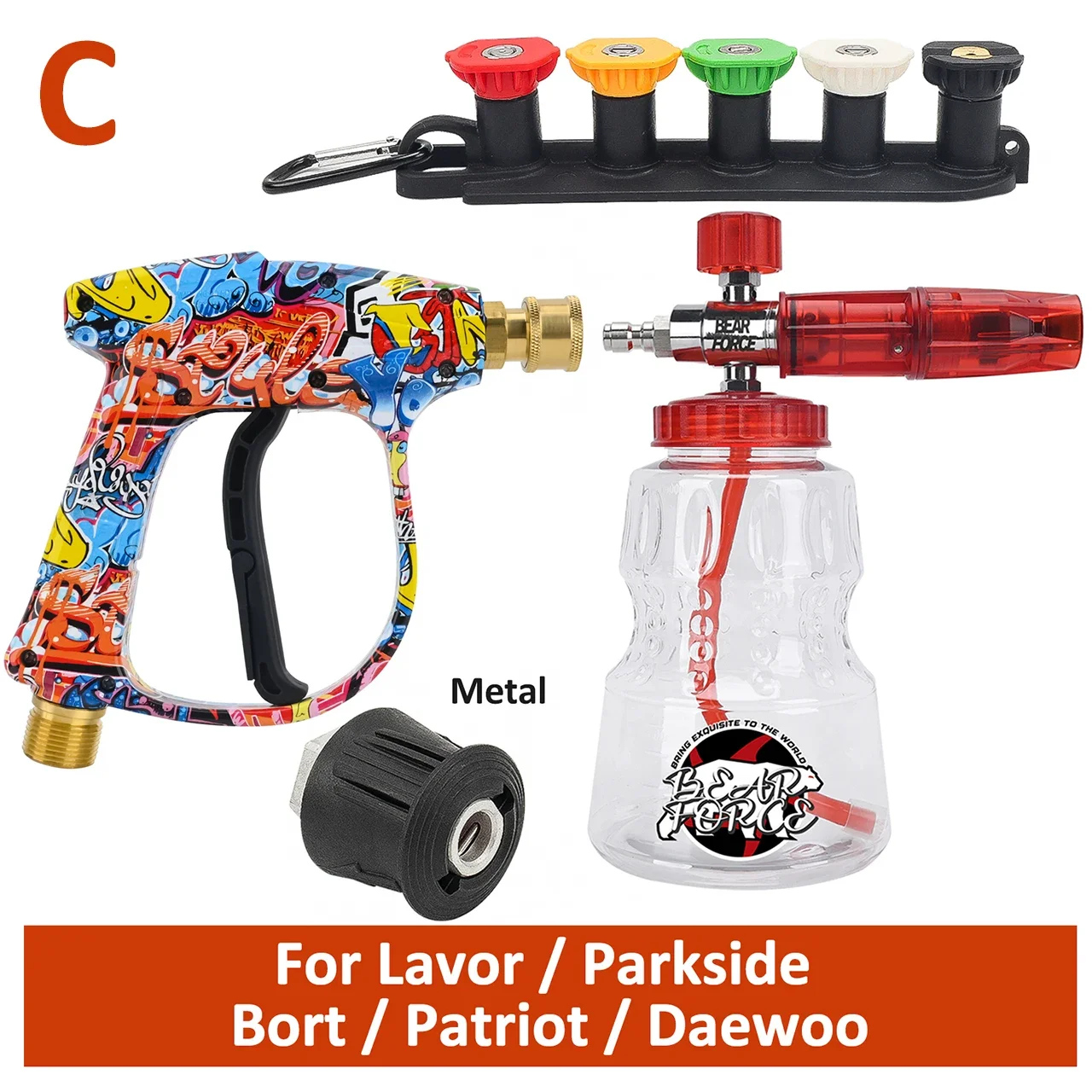 Hogedrukreiniger Waterpistool Kit voor Car Cleaning Slang Connector Voor Karcher Nilfisk Parkside Bosch Quick Connector Nozzles