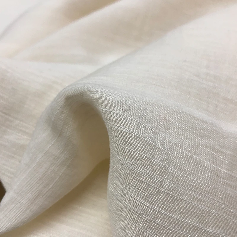 

Off-White Sand Washed Bamboo Lyocell Cotton Thin Slightly Transparent Summer Shirt Skirt Fabric Per Meter