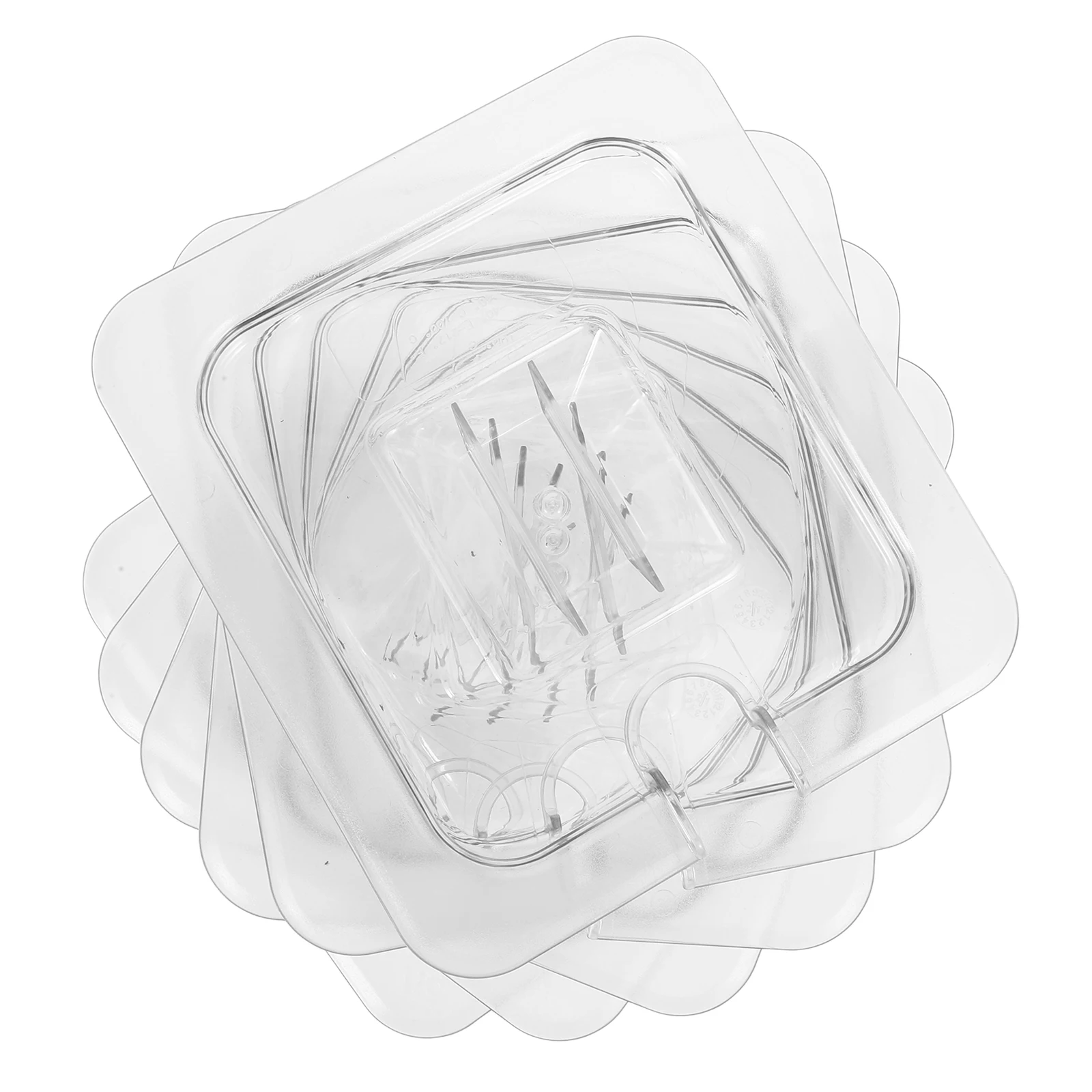 

6 Pcs Plastic Dining Plate Cover Reusable Clear Food Pan Lids with Handle for 1/6 Size Restaurant Supplies Storage Containers