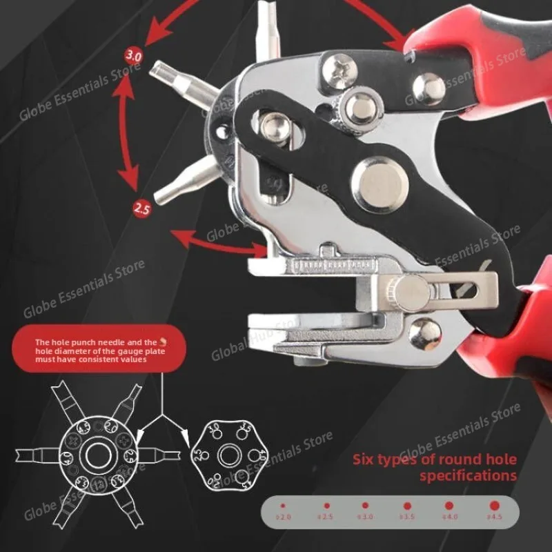 Leather Hole Punch Leather Tools Punch Plier Multifunctional Steel Belt Puncher DIY Punching Tool Belt Hole Puncher Crafts Tool