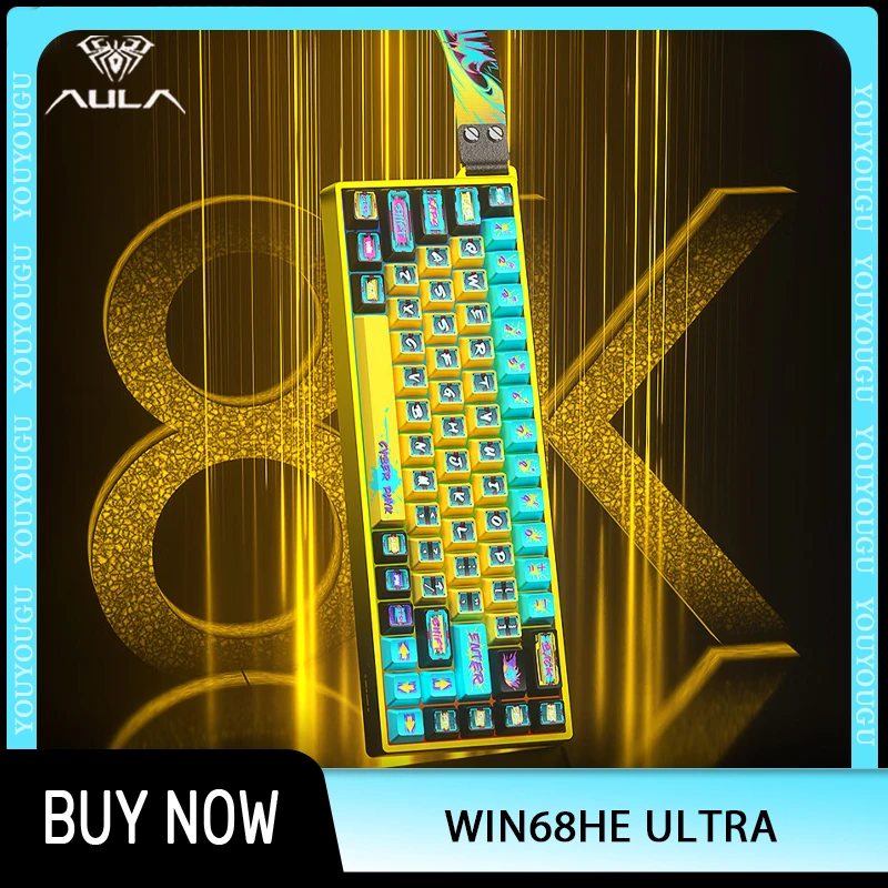 

Aula WIN68HE Ultra Magnetic Switch Keyboard CNC Aluminum Alloy Low Latency E-sports Wired Gaming Keyboard Custom 8000HZ 0.01mmRT