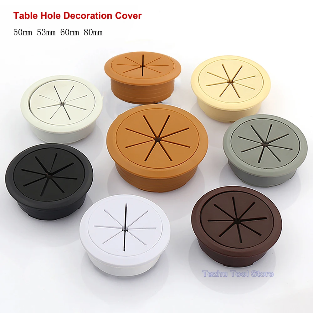 ABS Plastic Flexible Cable Hole Decoration Cover Cord Grommet Gasket For Desk Table Furniture Hardware Accessories 7 Colors
