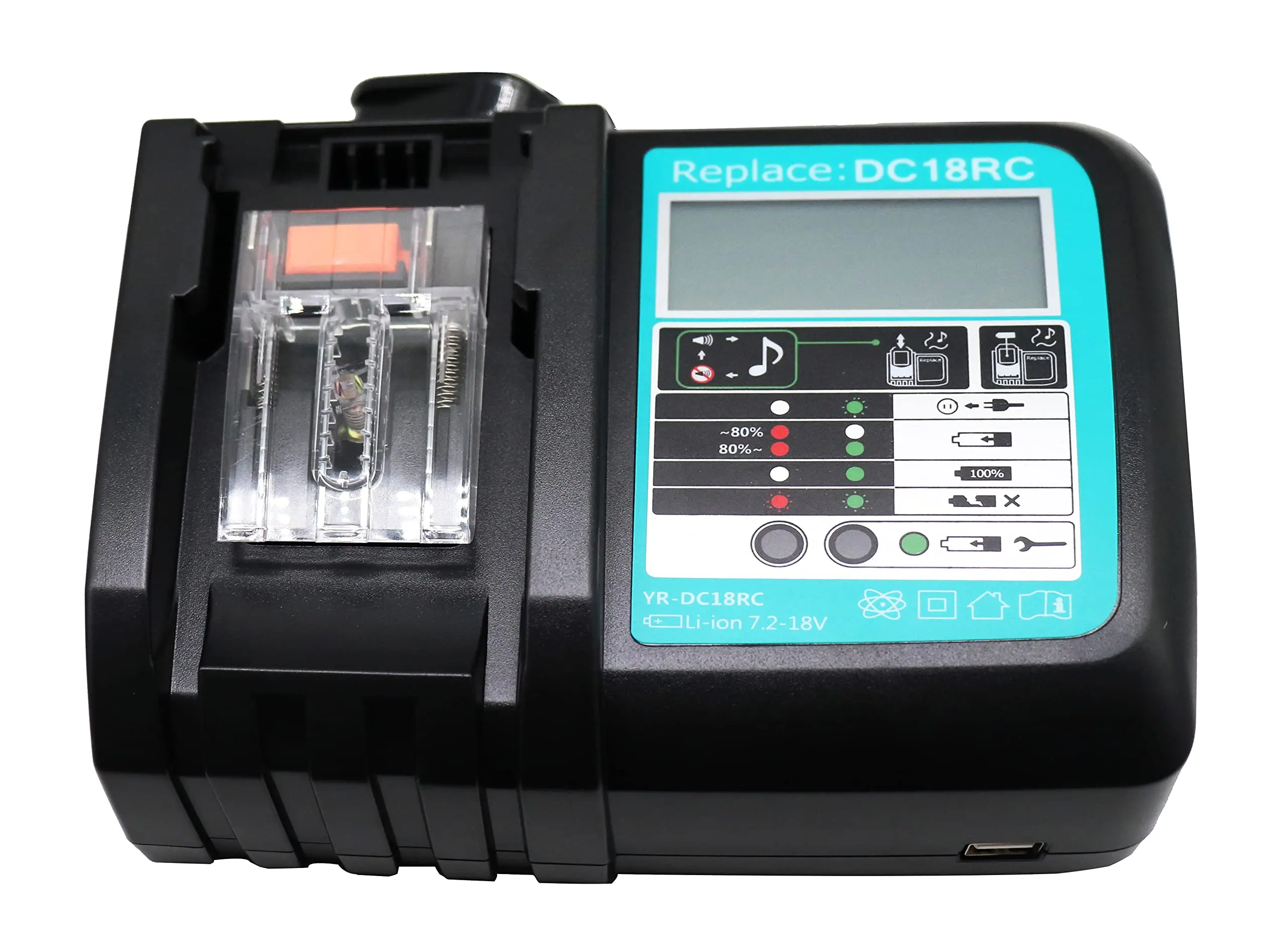 DC18RC 3A Fast charging with fan Li-ion Battery Charger for Makita 14.4V 18V BL1860B,BL1850B,BL1840,BL1830,BL1820,BL1415,BL1440