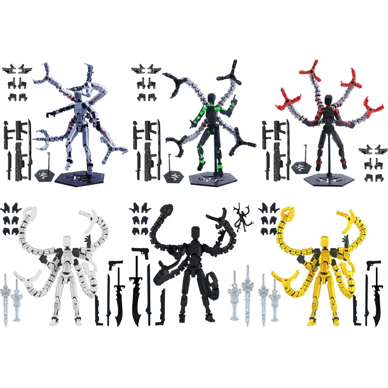 5.2in T13 مجموعة شخصيات الحركة مكتملة ثلاثية الأبعاد مطبوعة متعددة المفاصل المنقولة تيتان 13 محظوظ الدمية نوفا روبوت هدايا شخصيات الحركة