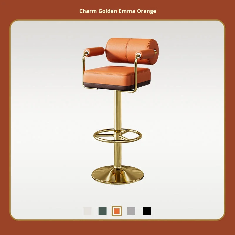Chaise de bar 2026, haute, style nordique, en métal doré de luxe, pour cuisine, en cuir moderne, pas chère, tabourets de bar pour table de bar