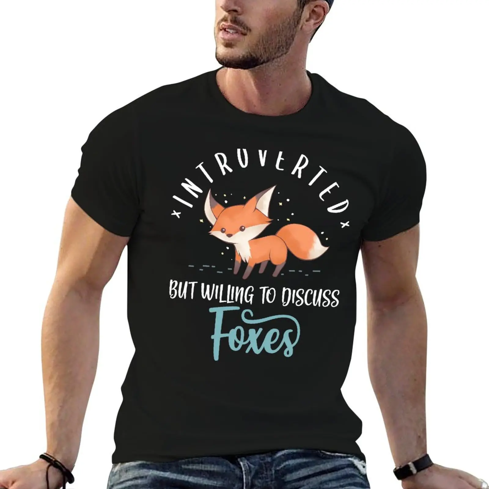 Introverted But Willing To Discuss Foxes T-Shirt sublime vintage graphic tee shirts graphic plus sizes mens cotton t shirts