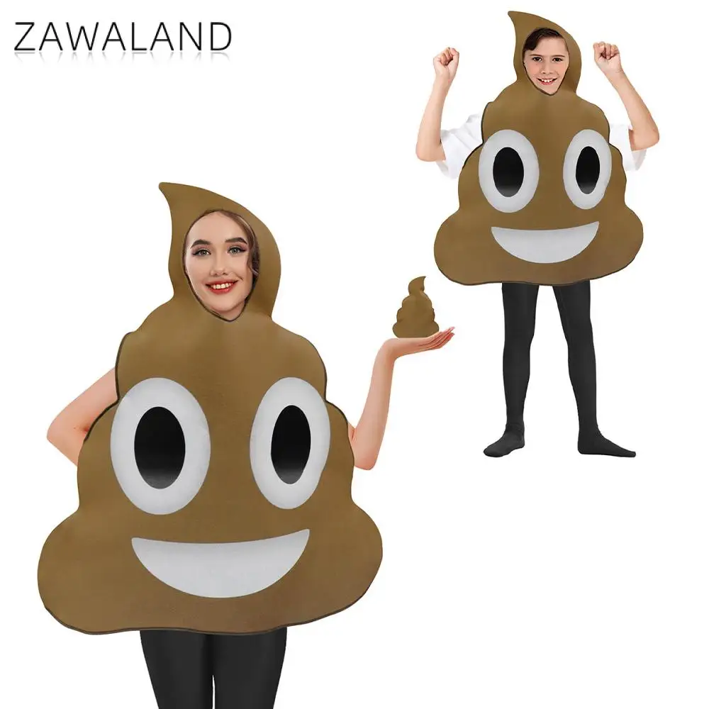 

ZAWALAND Adult Cosplay Poop Sponge Costume Unisex Stage Performance Funny Excrement Print Party Disguise Suit Halloween Costume