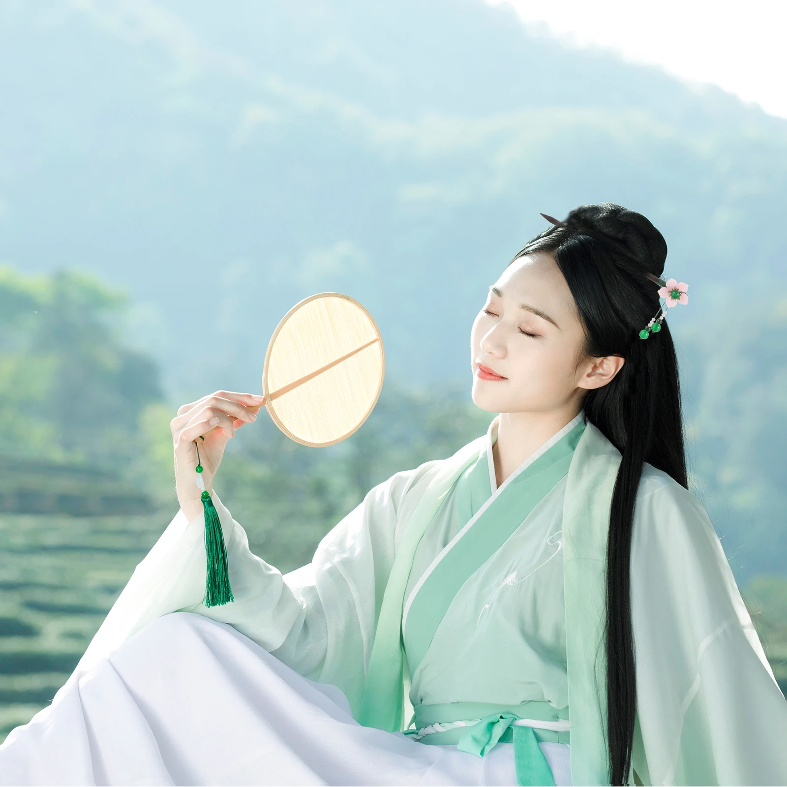 

Black Ebony Pin Chinese Style Flower-Shaped Stick Vintage Bun Holder For Women Retro Hair Styling Tool Hair