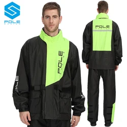 POLE Motorcycle Raincoat Breathable Waterproof Reflective Raincoat Rain Pants Rainstorm Prevention Motocross Riding Raincoat Set