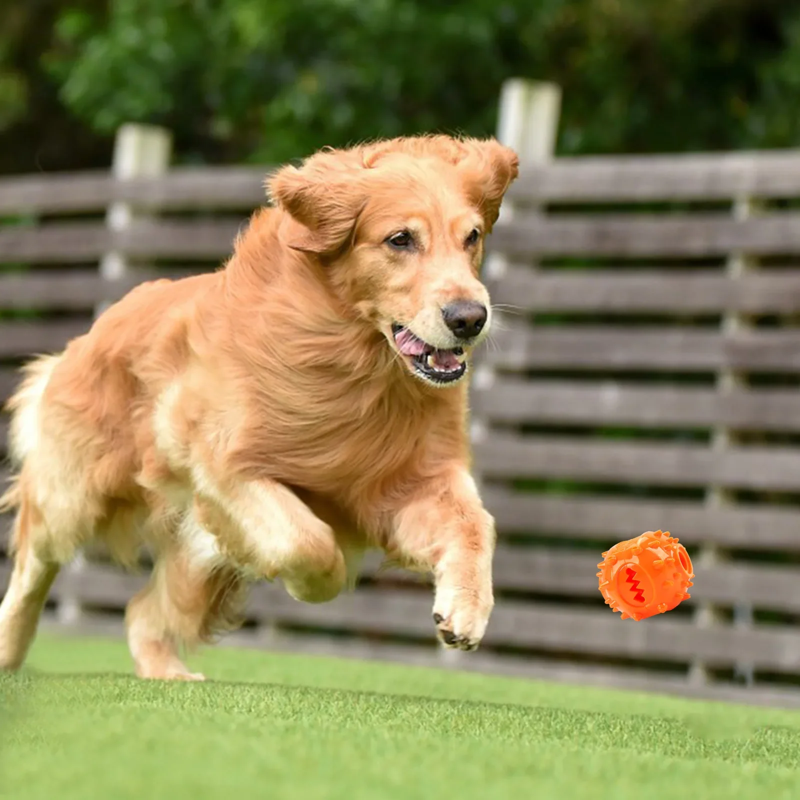 Interaktiver Kaubehandel-Spenderball für Hunde – Selbstspiel, Linderung von Langeweile, bissfest, Zahnreinigungs-Haustierspielzeug – Detail 3