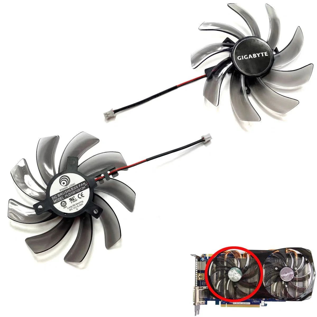 95mm PLD10010S12H T129215SM 2pin 3pin DC 12V 0.25A For Gigabyte GV-N550 N560 N650 N660 N670 R785 GTX 660 650 Graphics Card Fan