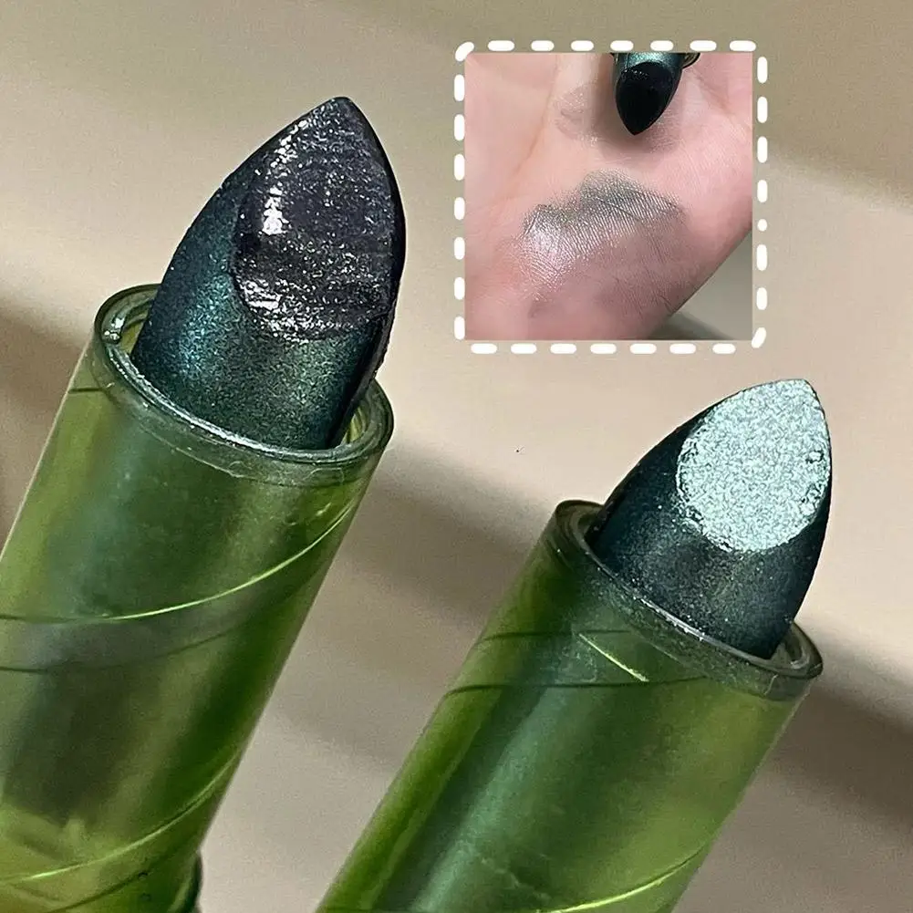 Rossetto nero opaco glitterato duraturo idratante diamante sexy nudo luccichio verde smalto per labbra trucco luccichio tubo labbra O1G4