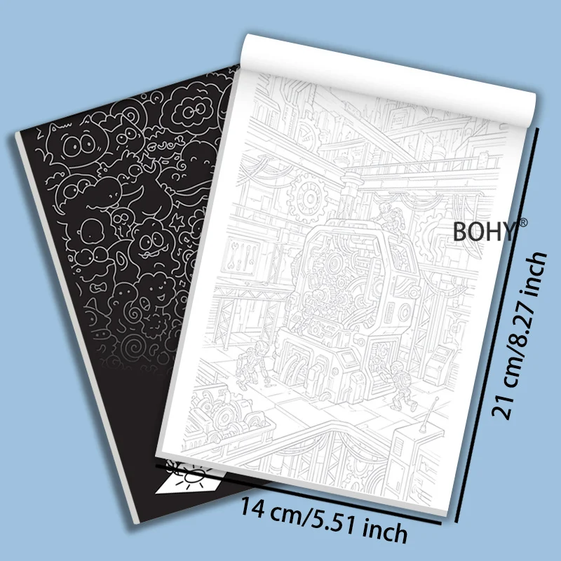 1 Immersive Stress Relieving Adult Sketching Graffiti Book, Featuring European Street View/Retro Girl/Forest and Other Patterns