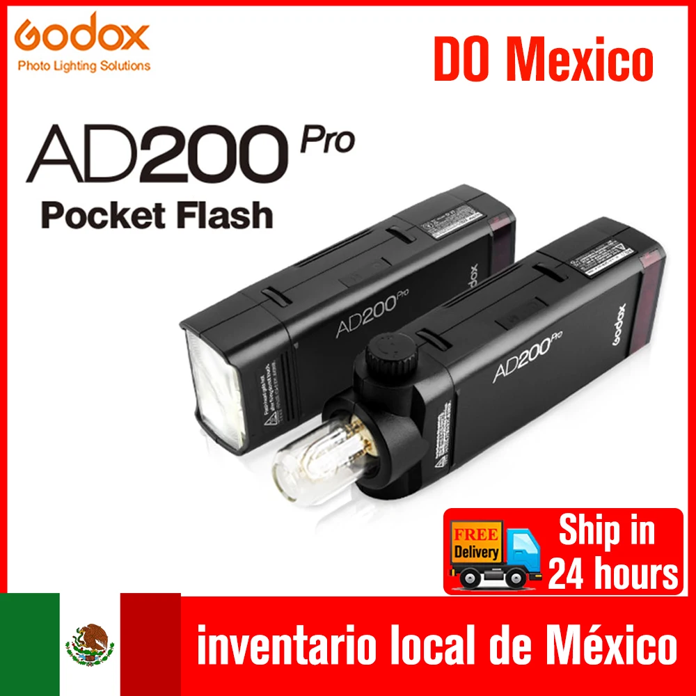 

(DO Mexico) Godox AD200Pro AD200 Pro Outdoor Flash Light TTL 2.4G HSS Pocket Speedlite Strobe for Canon Sony Nikon Fuji DSLR