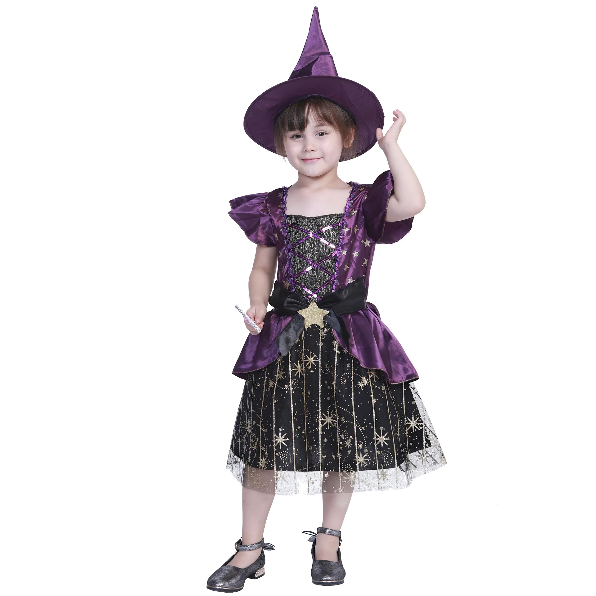 

Halloween Masquerade Kids Witch Cosplay Costume Children's Day Fairytale Evil Girls Vampire Fancy Party Dress