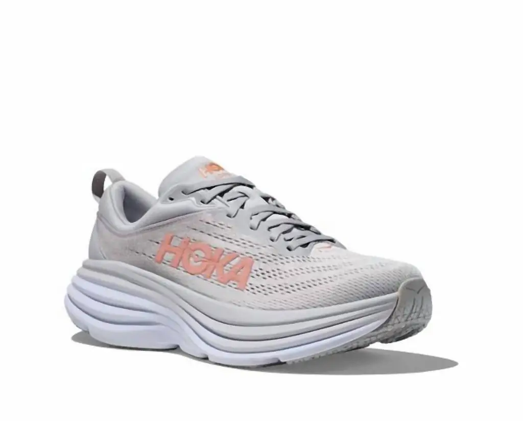 Hoka | Women's Bondi 8 Running Shoes In Harbor Mist/lunar Rock