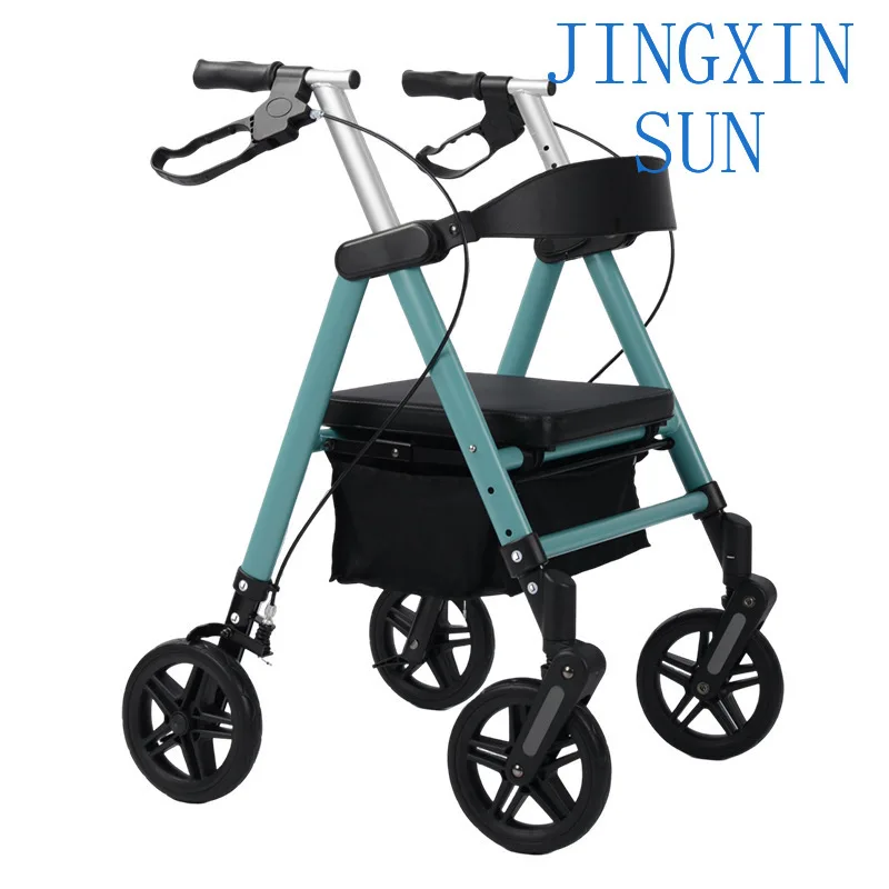 Elderly walker walker walking trolley rehabilitation walking shopping cart shopping cart shopping with four-wheeler