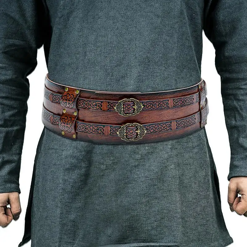 medieval-viking-sle-emed-wide-belt-knight-sle-waist-seal-stage-performance-costume-accories-simple-pu-material