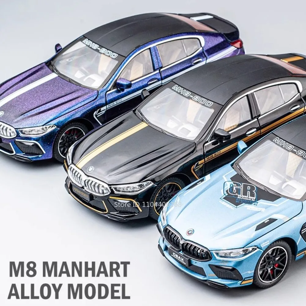 1:24 스케일 M8 Supercar 합금 자동차 모델 장난감 사운드 라이트 뒤로 당겨 경찰차 금속 다이 캐스팅 차량 모델 소년 생일 선물