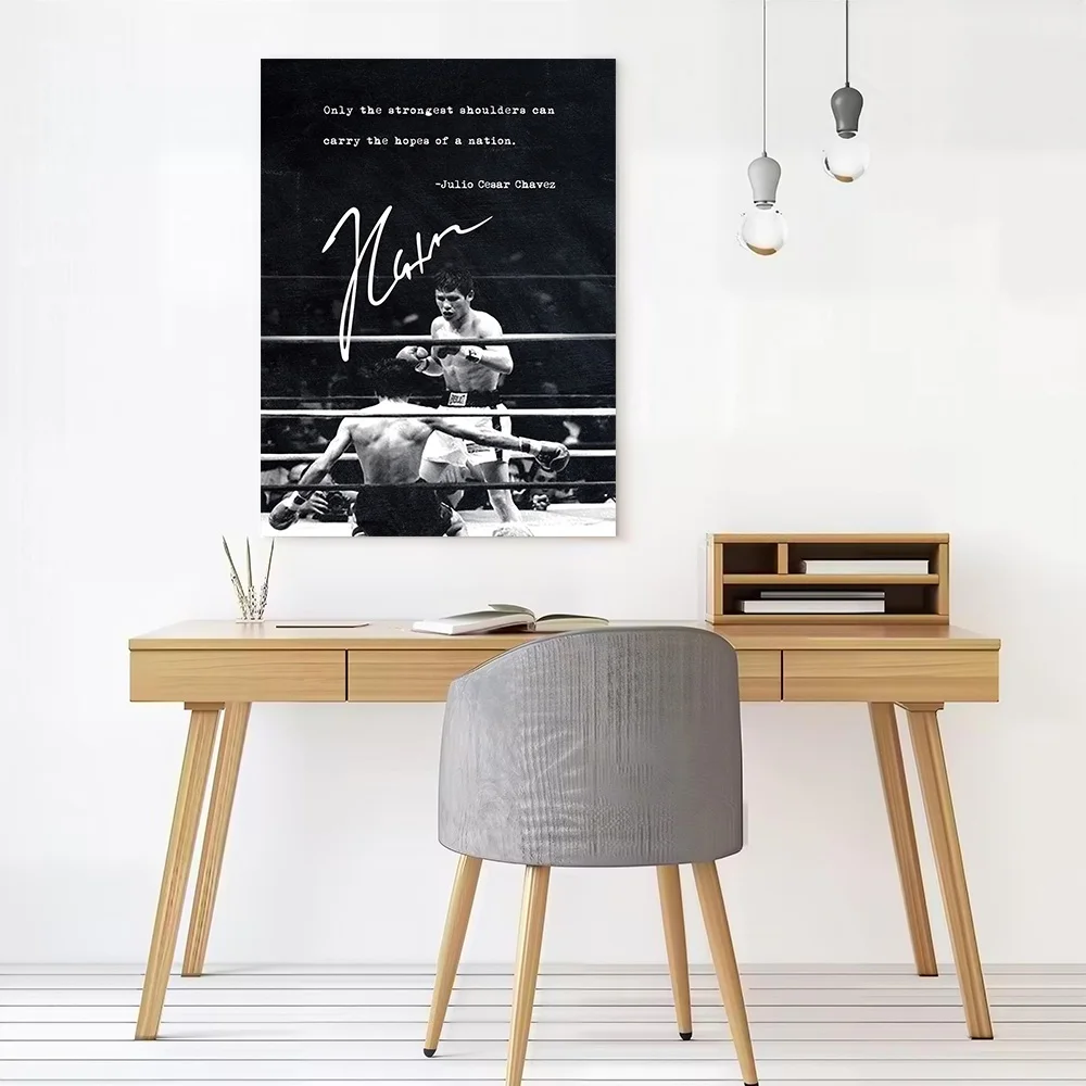 Julio Cesar Chavez Boxing Canvas Poster Wall Art Customizable High Quality Printed Picture for Modern Home Decoration Ornaments